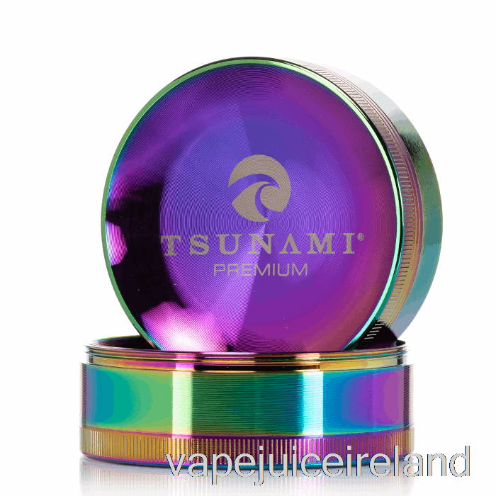 Vape Flavours Tsunami 2.95inch 4-Piece Sunken Top Grinder Rainbow (75mm)
